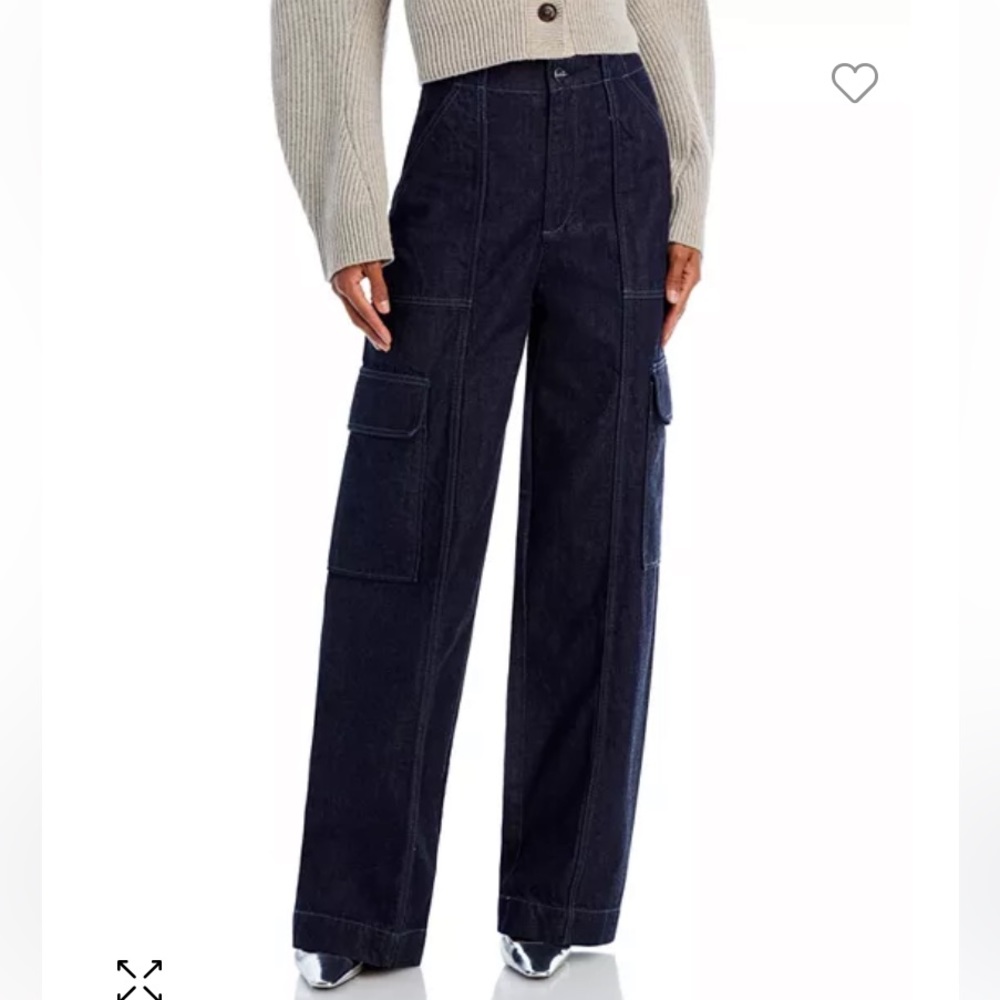 NWT AG Jeans x Emrata Amia Wide Leg Cargo Carpenter Denim trouser pant Jean - Picture 10 of 17